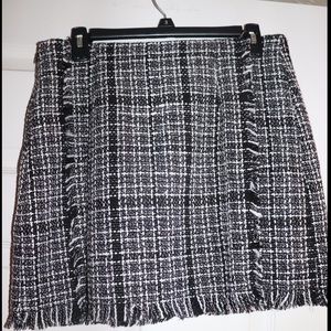 Black and white checkered skirt